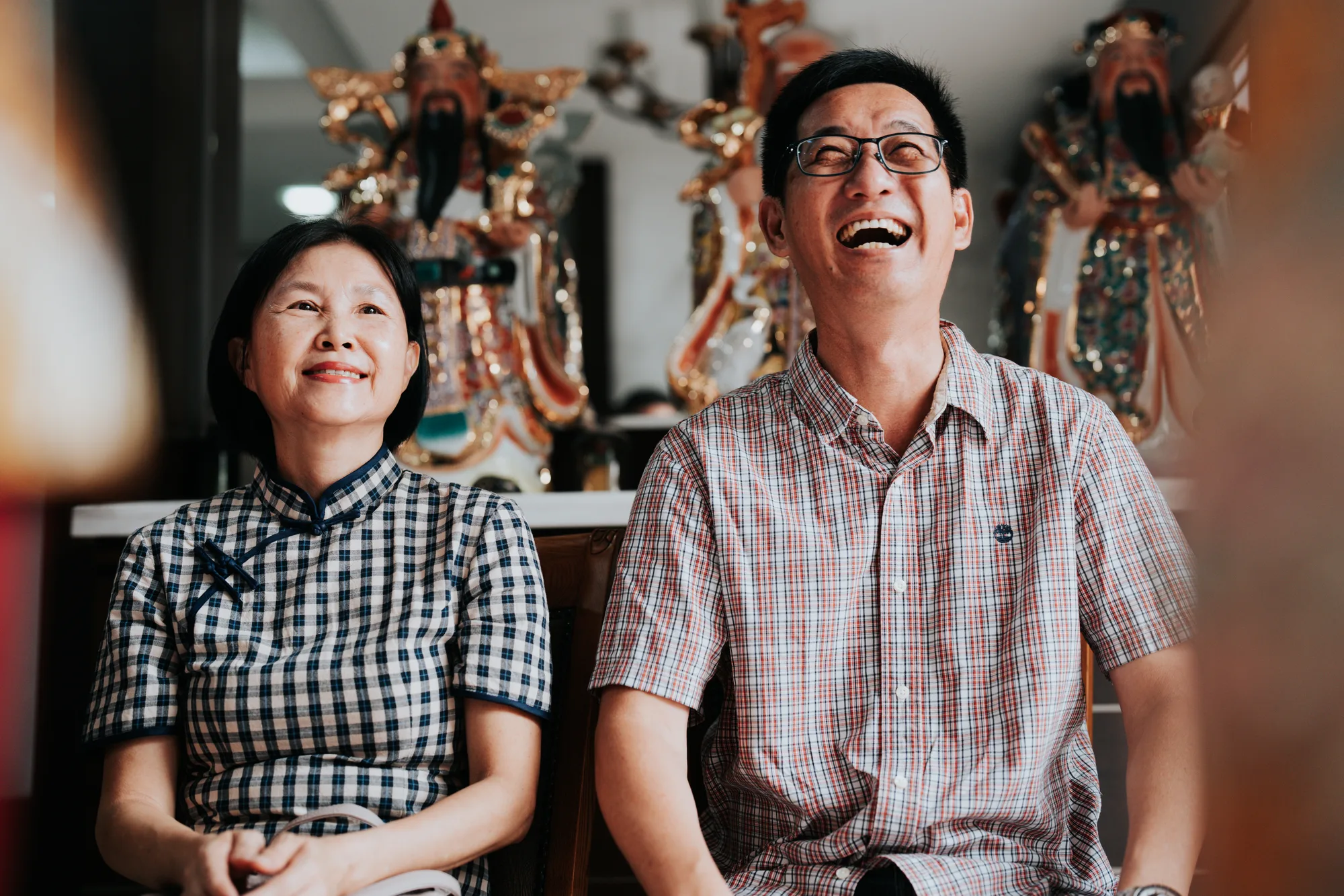 Elders laughing at the tea ceremony